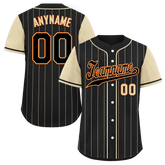 Custom Black Yellow Stripe Fashion Personalized Authentic Baseball Jersey BSBJ01-D017237